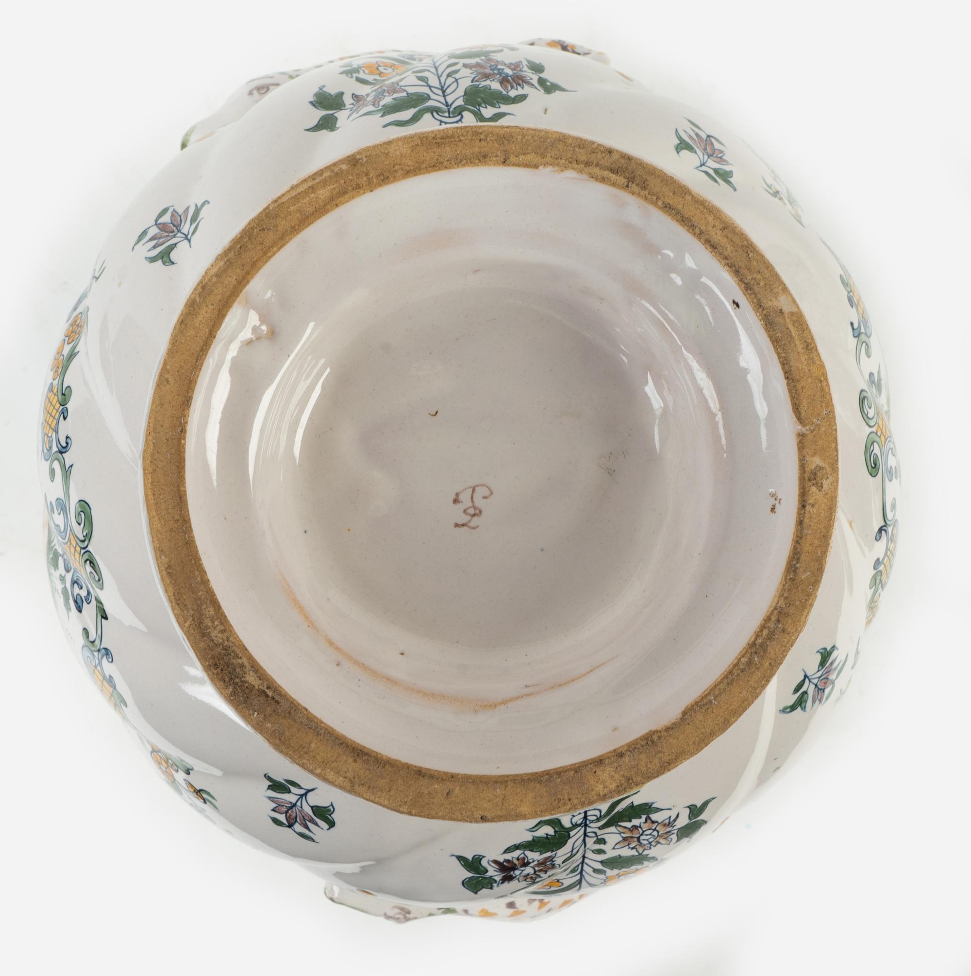 A Pair of French Faience Two-Handled Vases — 19TH CENTURY