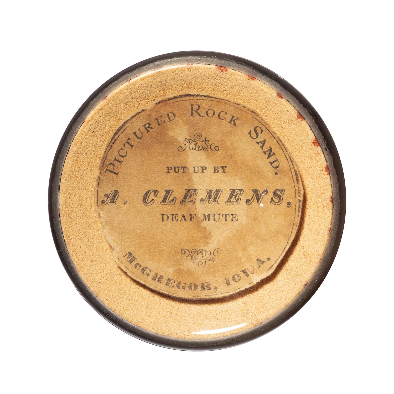 A Sand Art Bottle, Andrew Clemens (1857-1894), McGregor, Iowa, Dated 1888