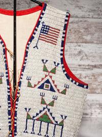 Sioux Beaded Hide Vest, with American Flags