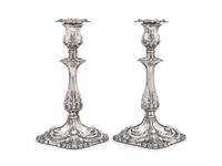 An Assembled Pair of William IV Silver Candlesticks