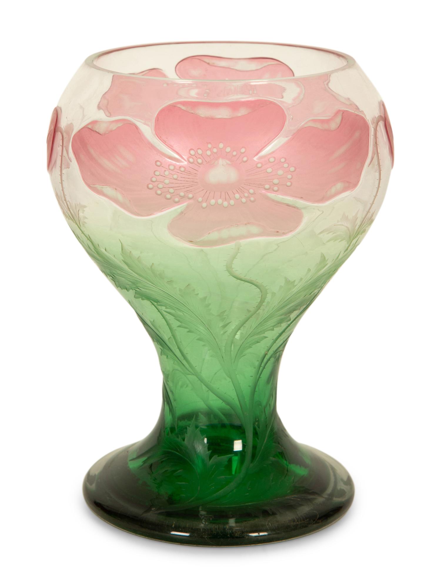 A Wheel Carved Cameo Glass Vase