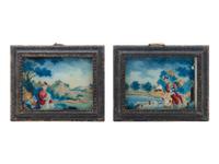 Two Chinese Export Reverse Glass Paintings