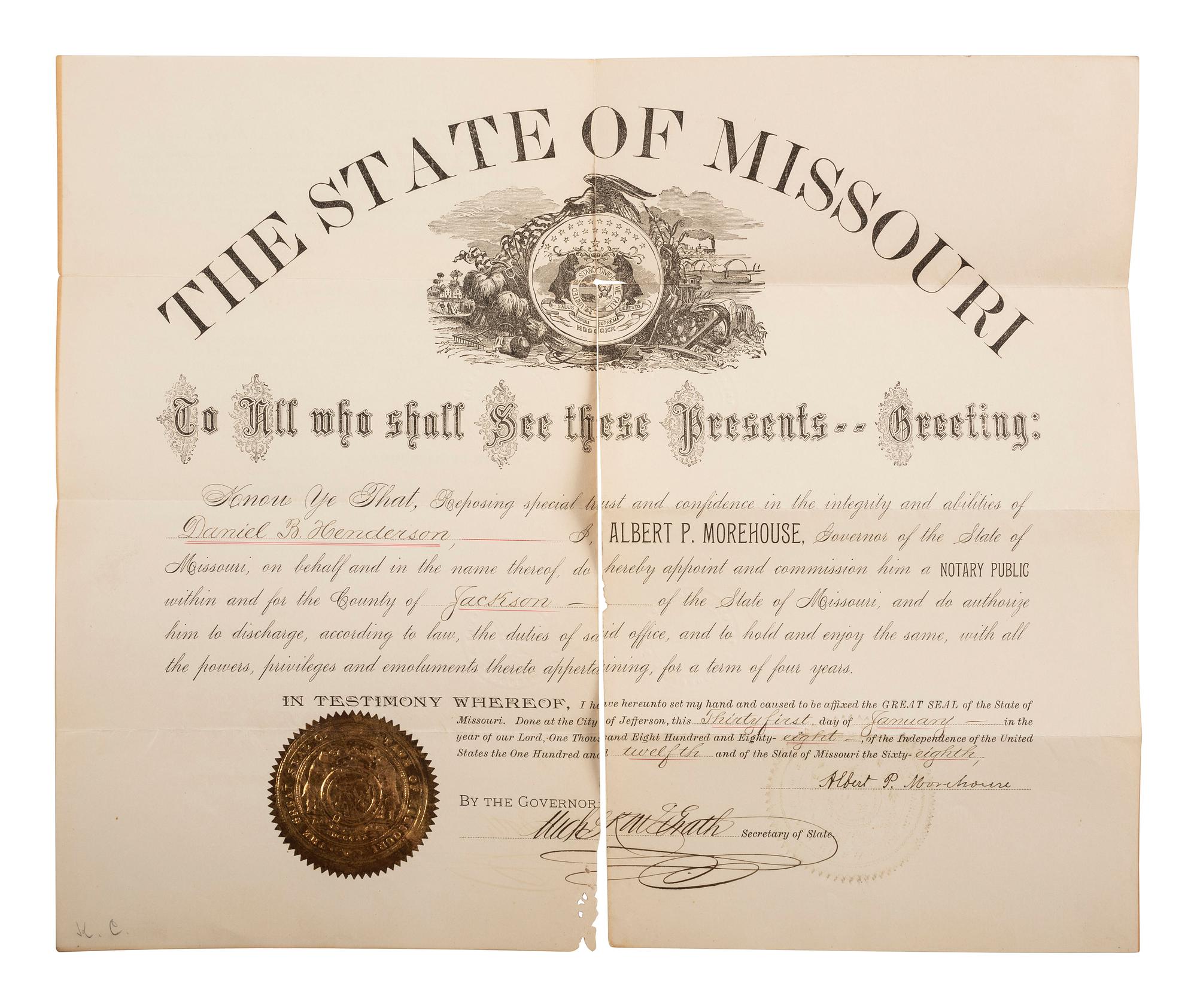 [NATIVE AMERICANS]. Documents involving Native American affairs and allotments.