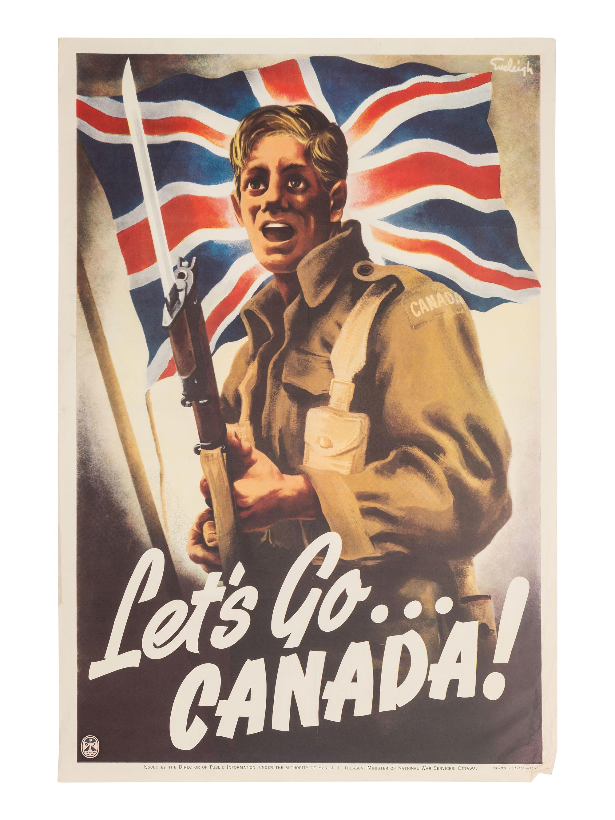 [WWI-WWII]. 14 World War I and Word War II posters, incl. examples by CHRISTY, HIRSCH, & ROCKWELL.