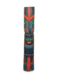 Reproduction Northwest Coast-Style Polychrome Totem Pole