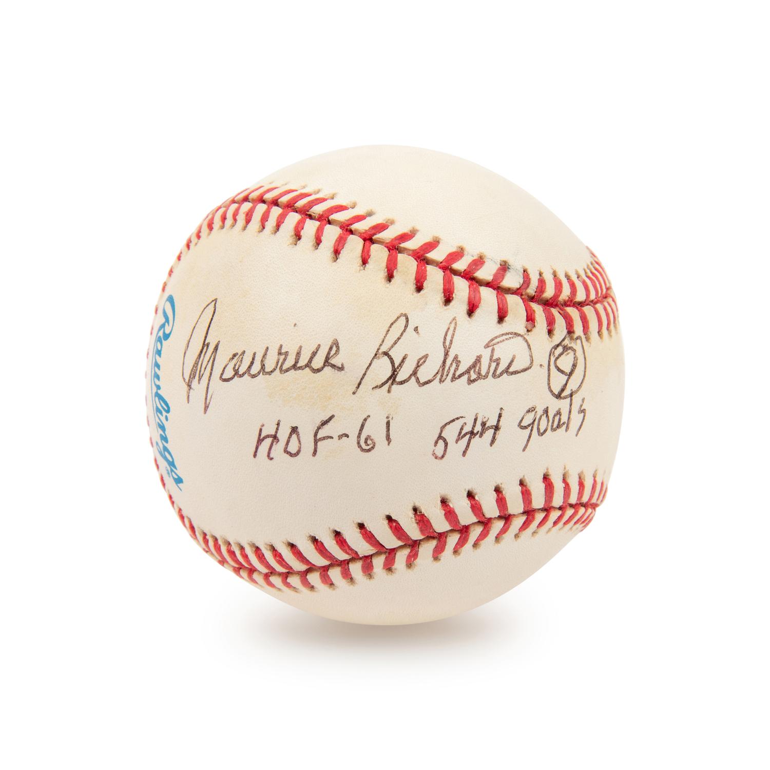 An Uncommon Maurice Richard Signed Autograph Baseball (Beckett Authentication Services)
