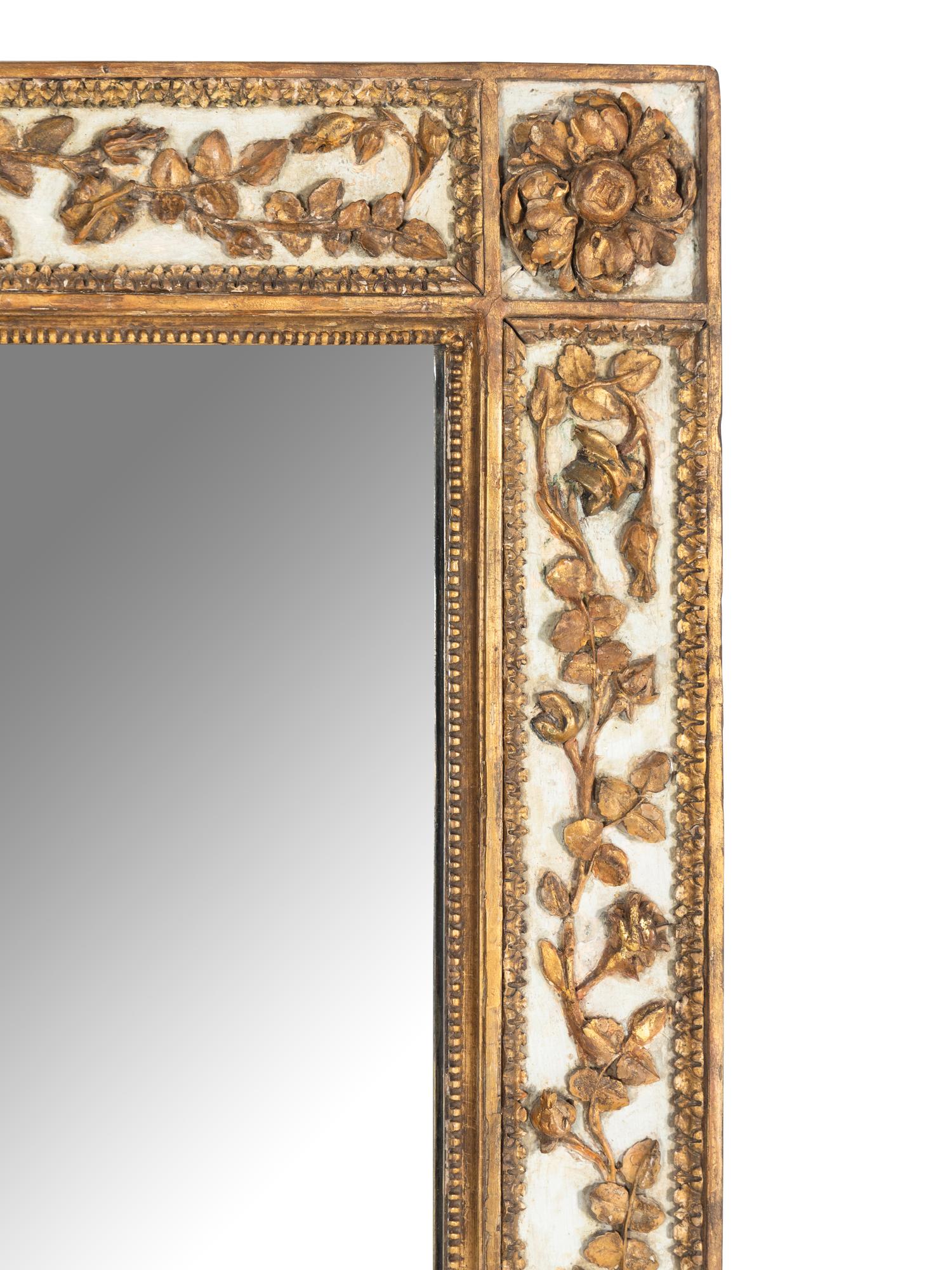 A Pair of Continental Painted and Parcel-Gilt Mirrors