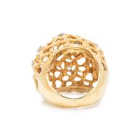 YELLOW GOLD AND DIAMOND BOMBÉ RING