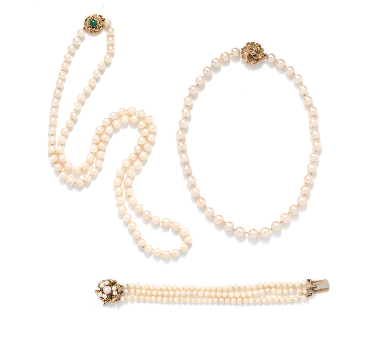 COLLECTION OF CULTURED PEARL JEWELRY