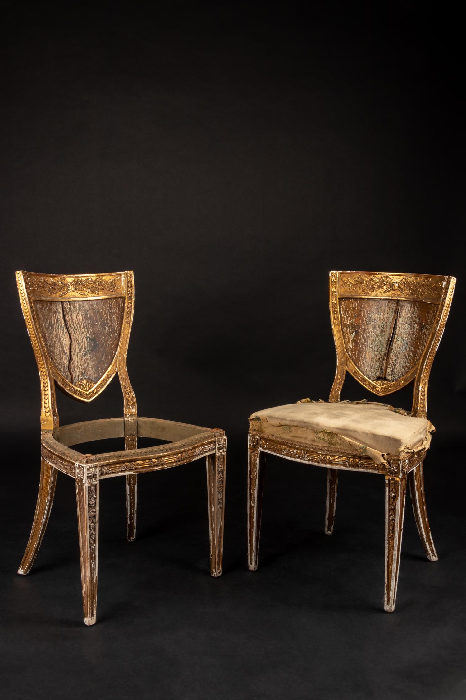 A Pair of Italian Giltwood Side Chairs from the Potter and Bertha Honoré Palmer Mansion, Chicago