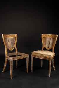 A Pair of Italian Giltwood Side Chairs from the Potter and Bertha Honoré Palmer Mansion, Chicago