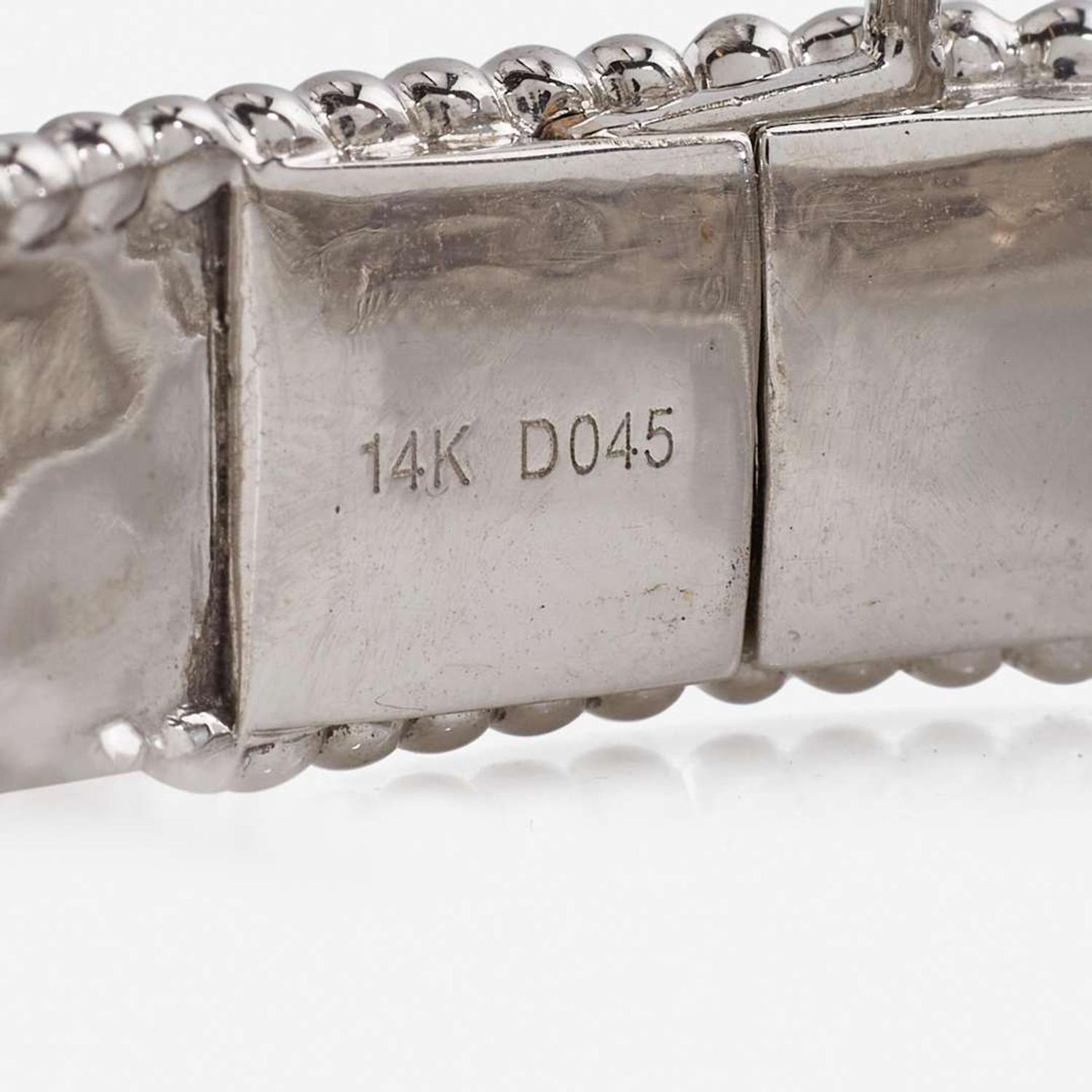 A 14K White Gold and Diamond Bracelet