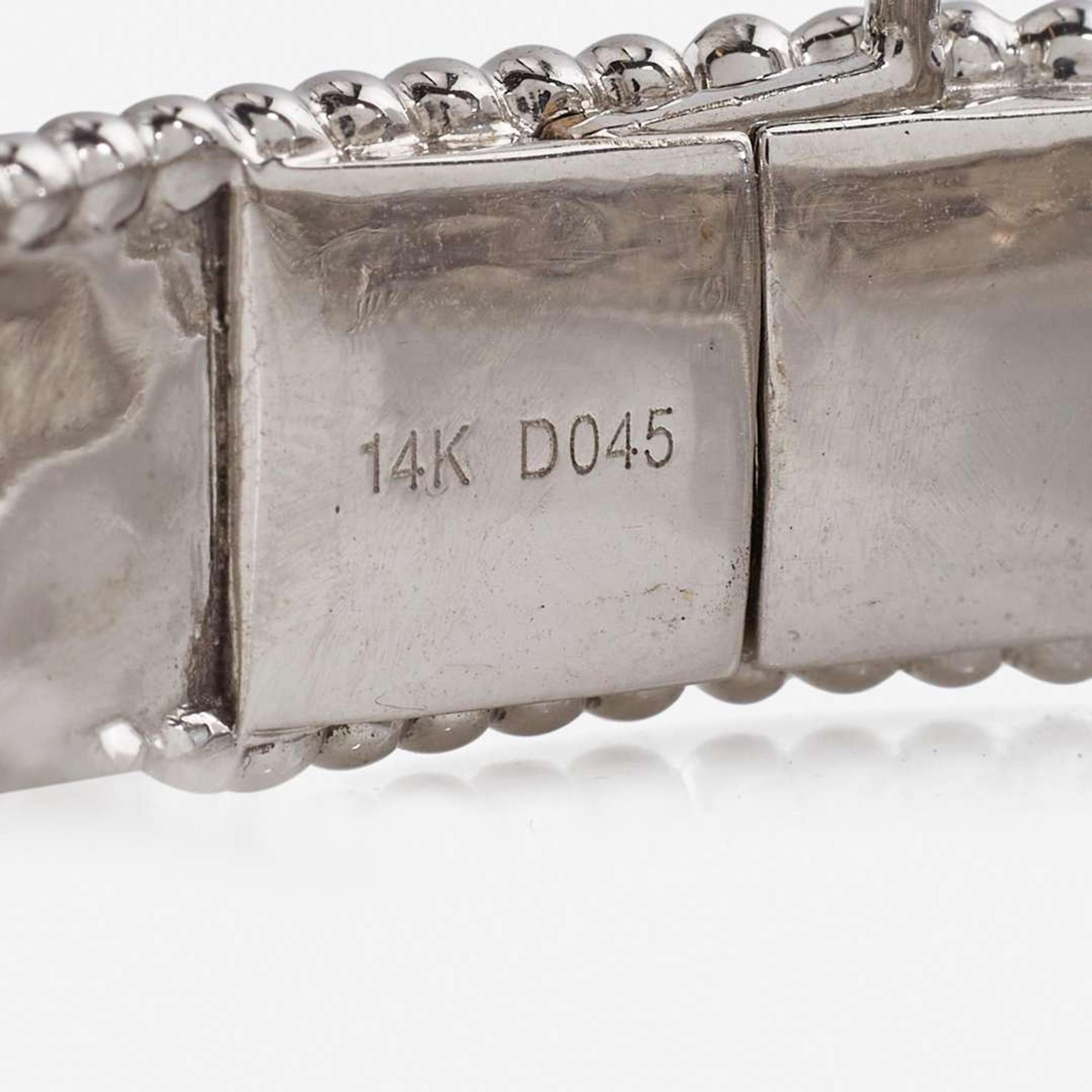 A 14K White Gold and Diamond Bracelet