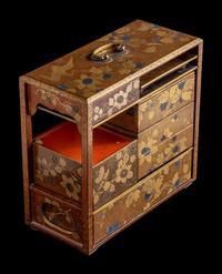 A Japanese Gold Lacquer Portable Picnic Set, Sagejubako