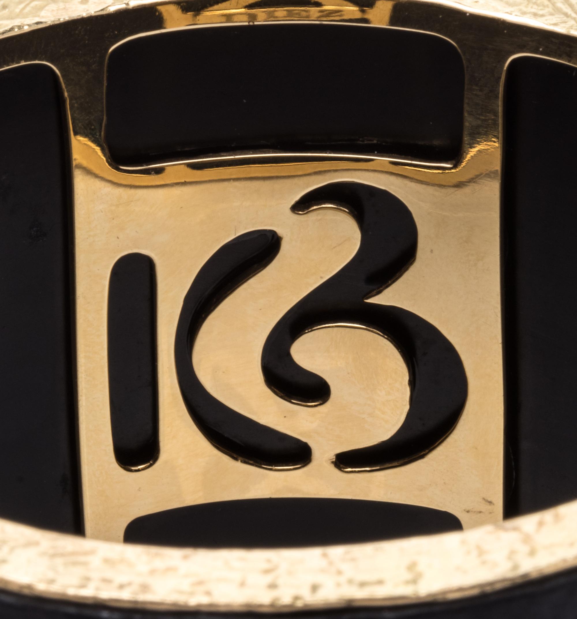 An 18 Karat Yellow Gold, Jet and Diamond 'The Diez' Bracelet, Katy Briscoe,