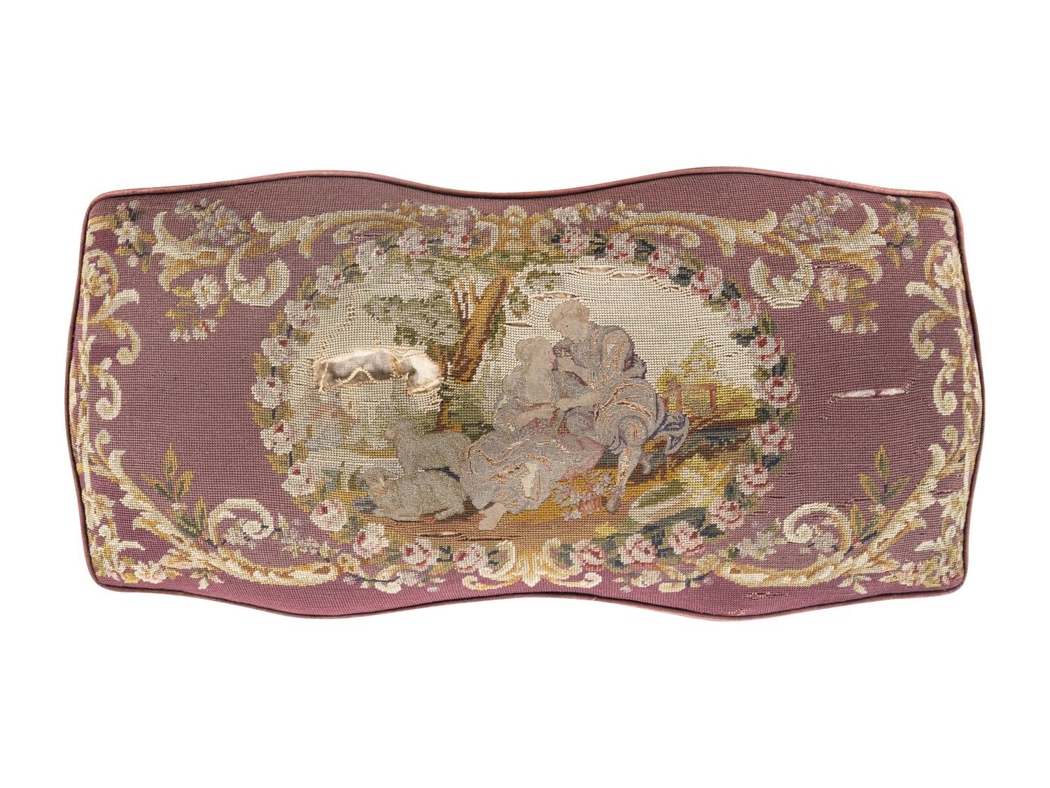 A Louis XV Style Needlepoint Upholstered Bench
