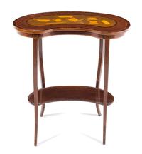 A Continental Marquetry Table Height 27 1/8 x width 27 x depth 16 inches. — LATE 19TH/EARLY 20TH CENTURY