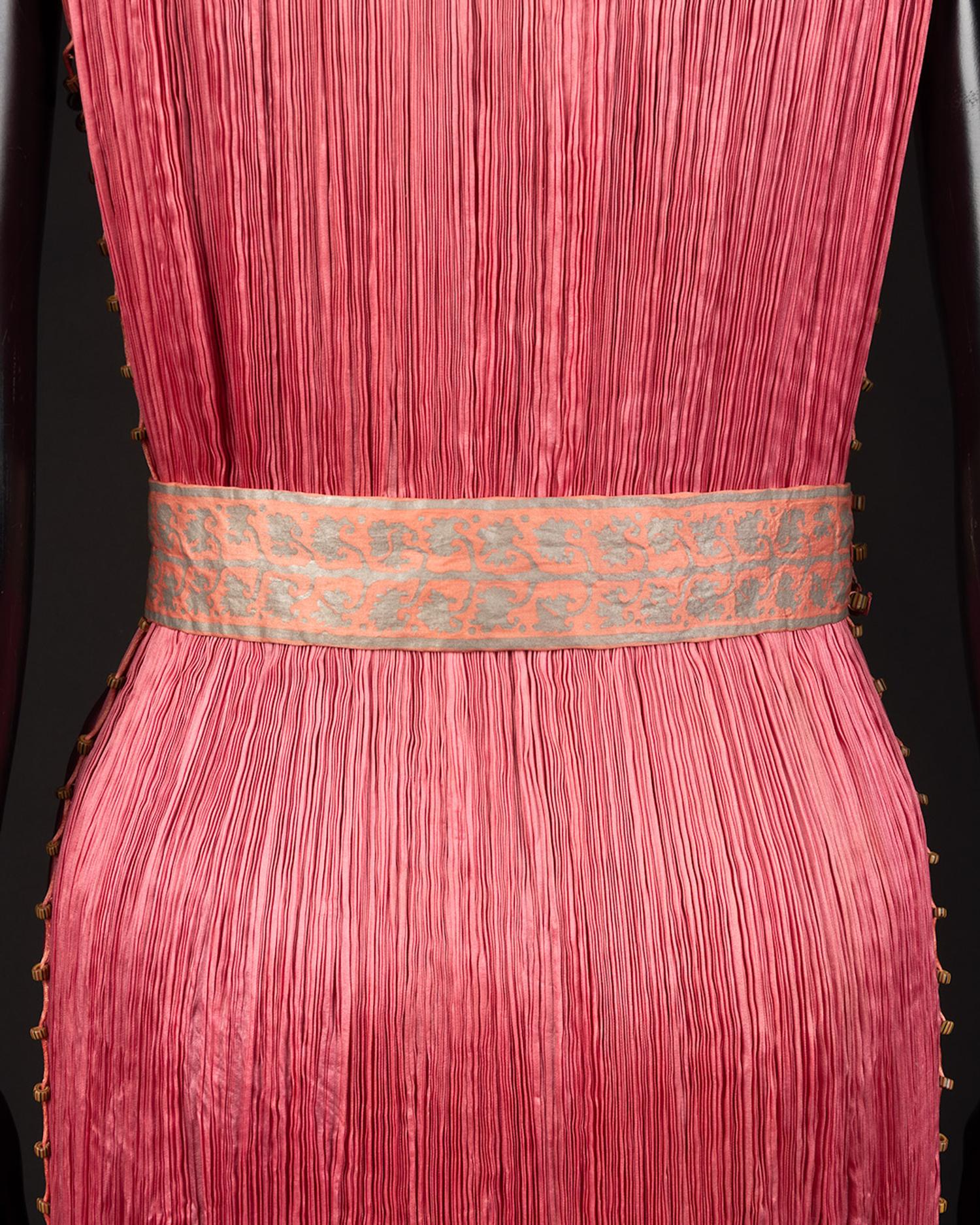 Mariano Fortuny Delphos Dress with Belt, Early Twentieth Century