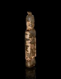 Three Chinese Carved Jade Figures