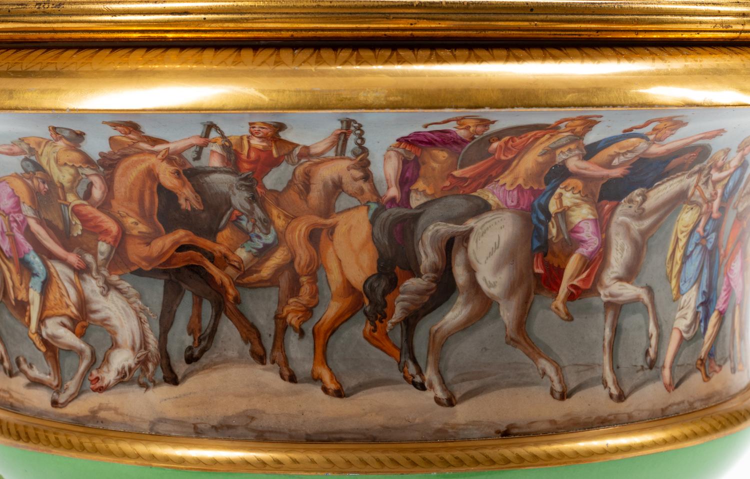 A Large Continental Gilt Bronze Mounted Porcelain Centerpiece Bowl
