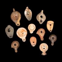 Twelve Greco-Roman Terracotta Lamps