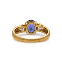 Tanzanite, Diamond, and Yellow Gold Ring
