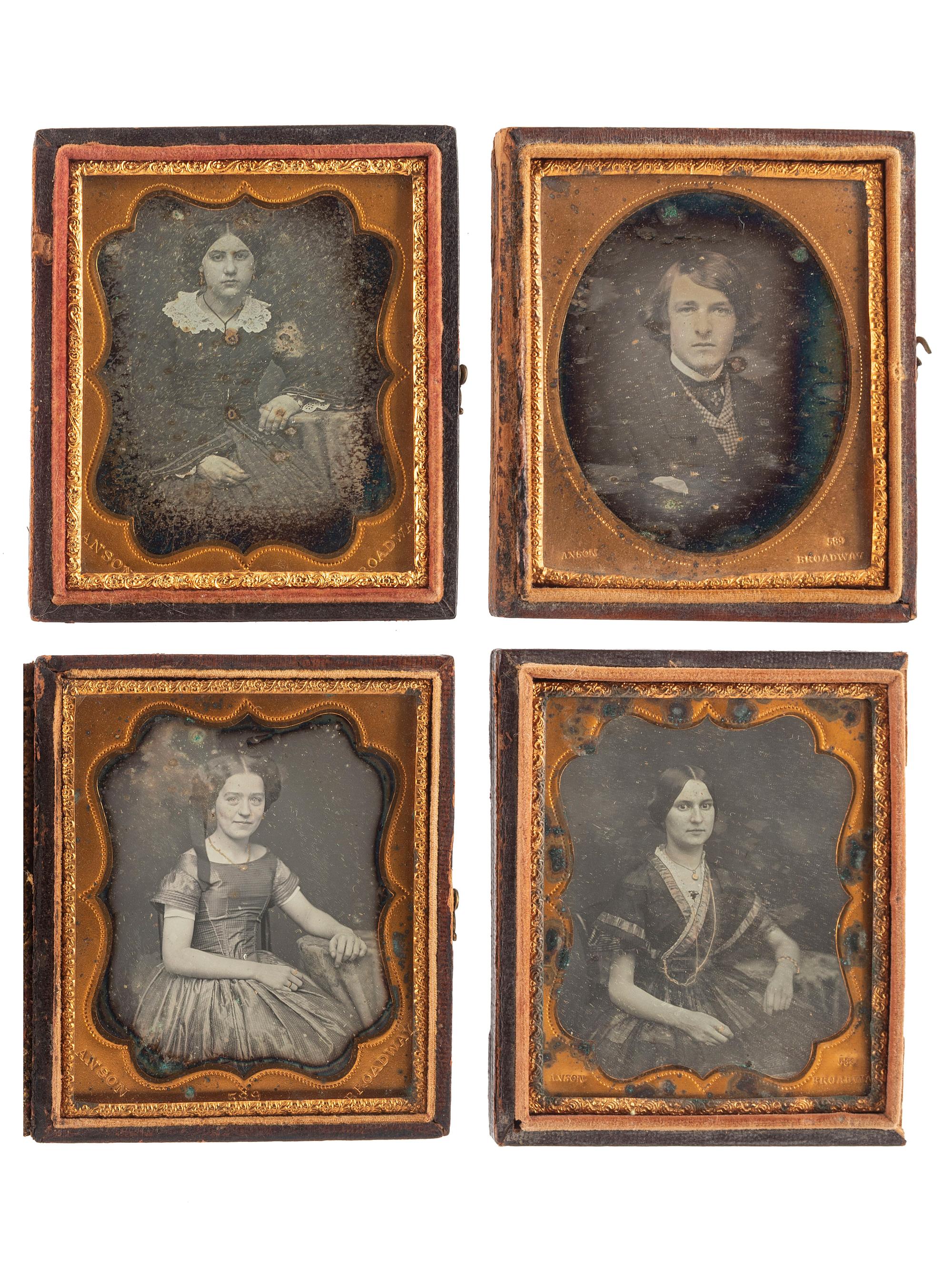 [EARLY PHOTOGRAPHY]. ANSON, Rufus P., photographer. A group of 14 daguerreotypes by Anson, including: