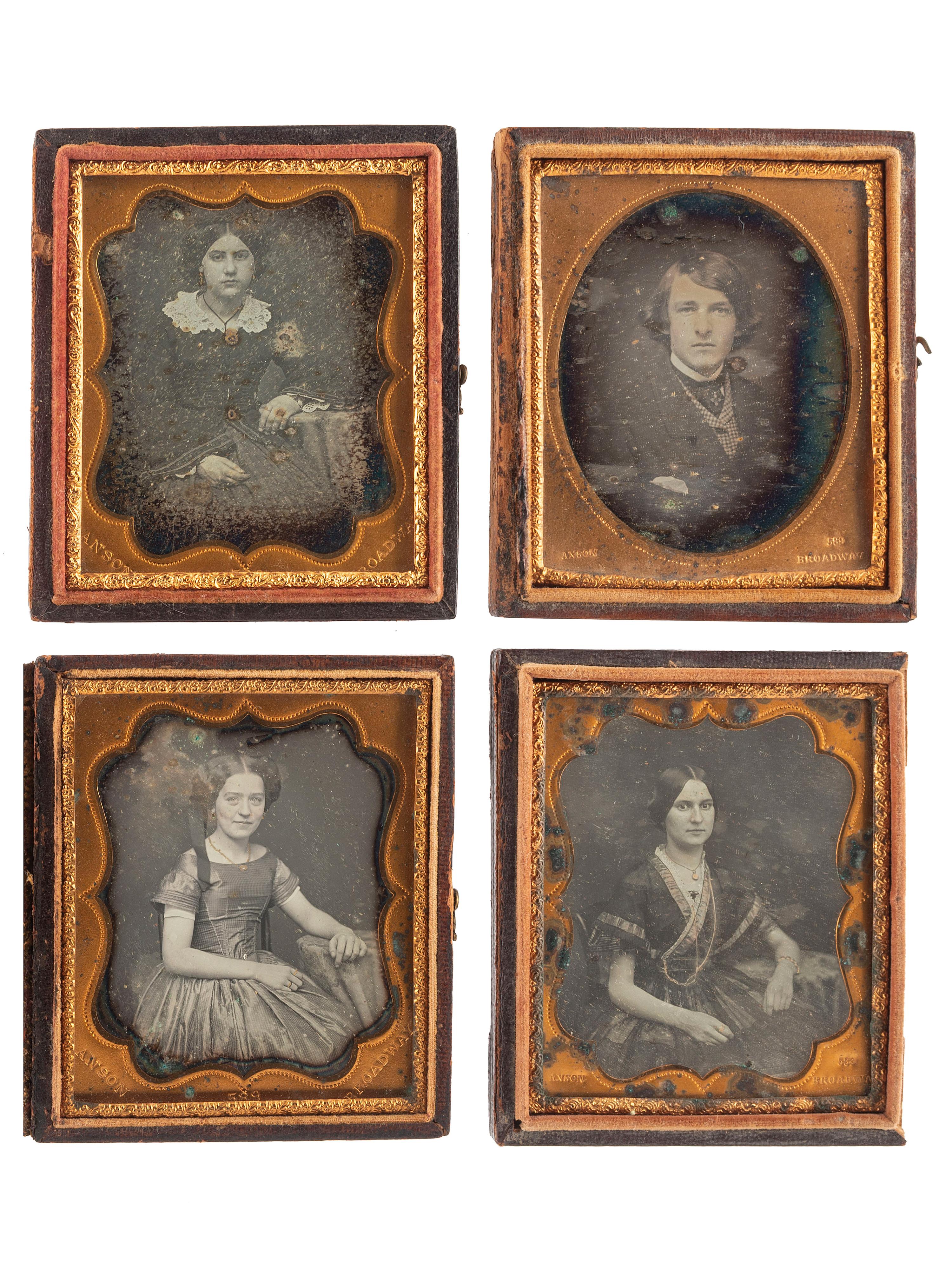 [EARLY PHOTOGRAPHY]. ANSON, Rufus P., photographer. A group of 14 daguerreotypes by Anson, including: