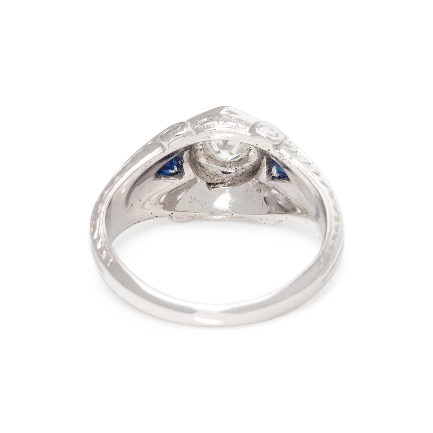 DIAMOND AND SYNTHETIC SAPPHIRE RING