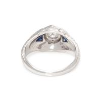 DIAMOND AND SYNTHETIC SAPPHIRE RING