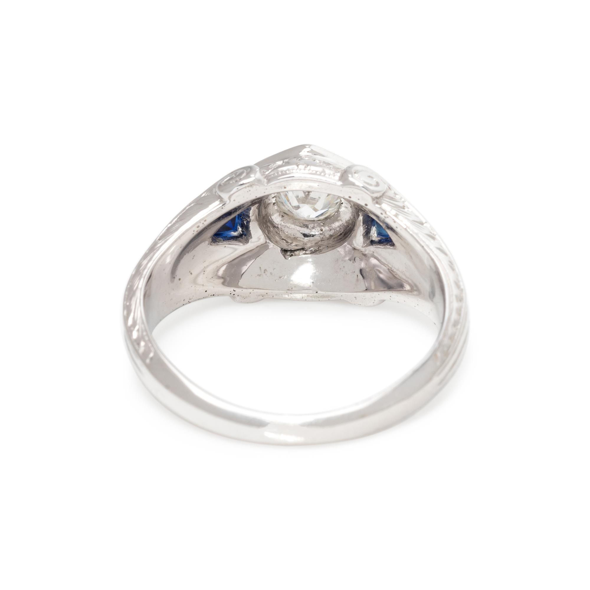 DIAMOND AND SYNTHETIC SAPPHIRE RING