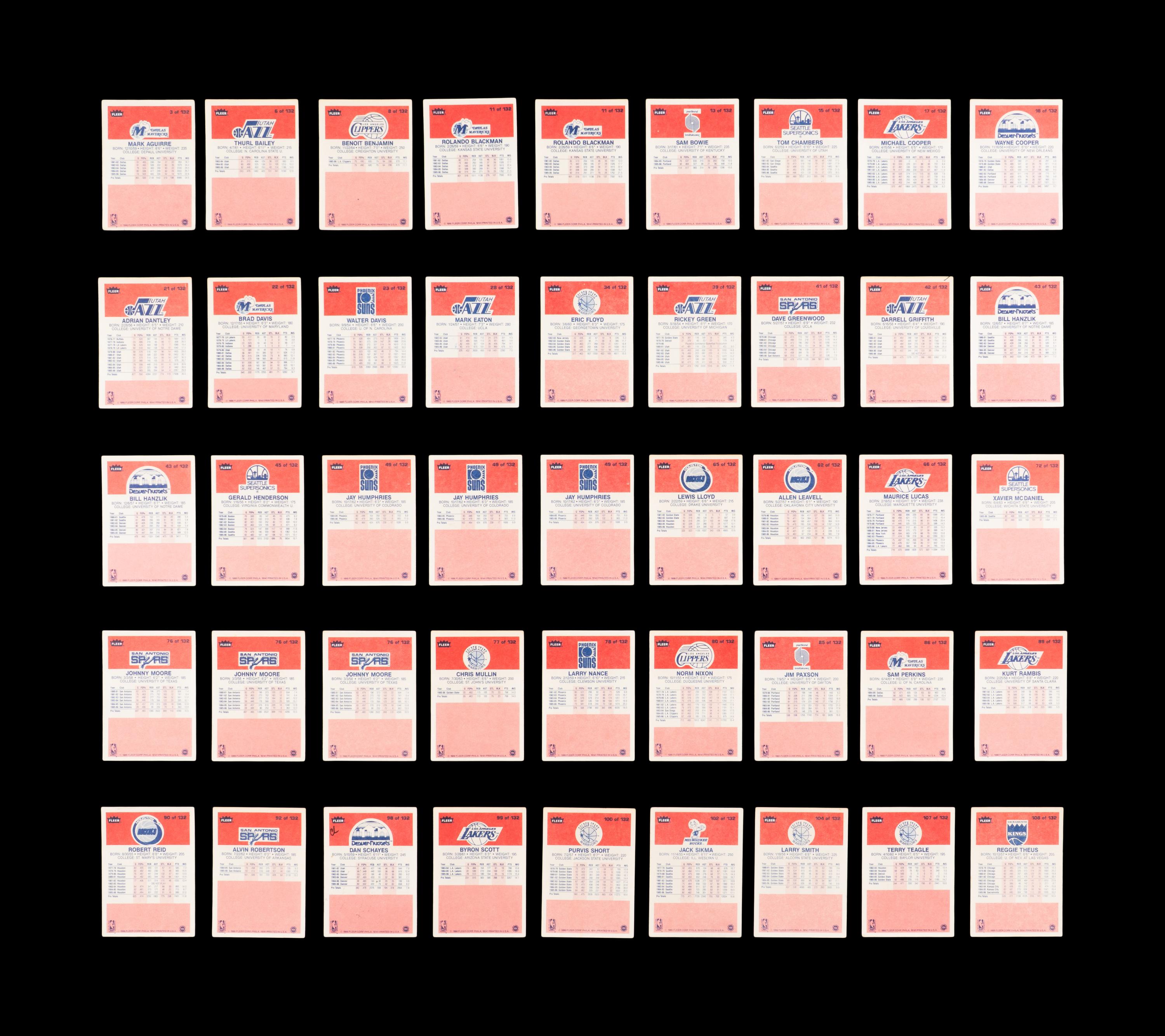 A Collection of 1986-87 Fleer Signed Autograph Basketball Cards (50)