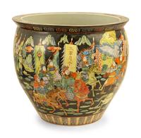 A Chinese Famille Noir Porcelain Jardinière