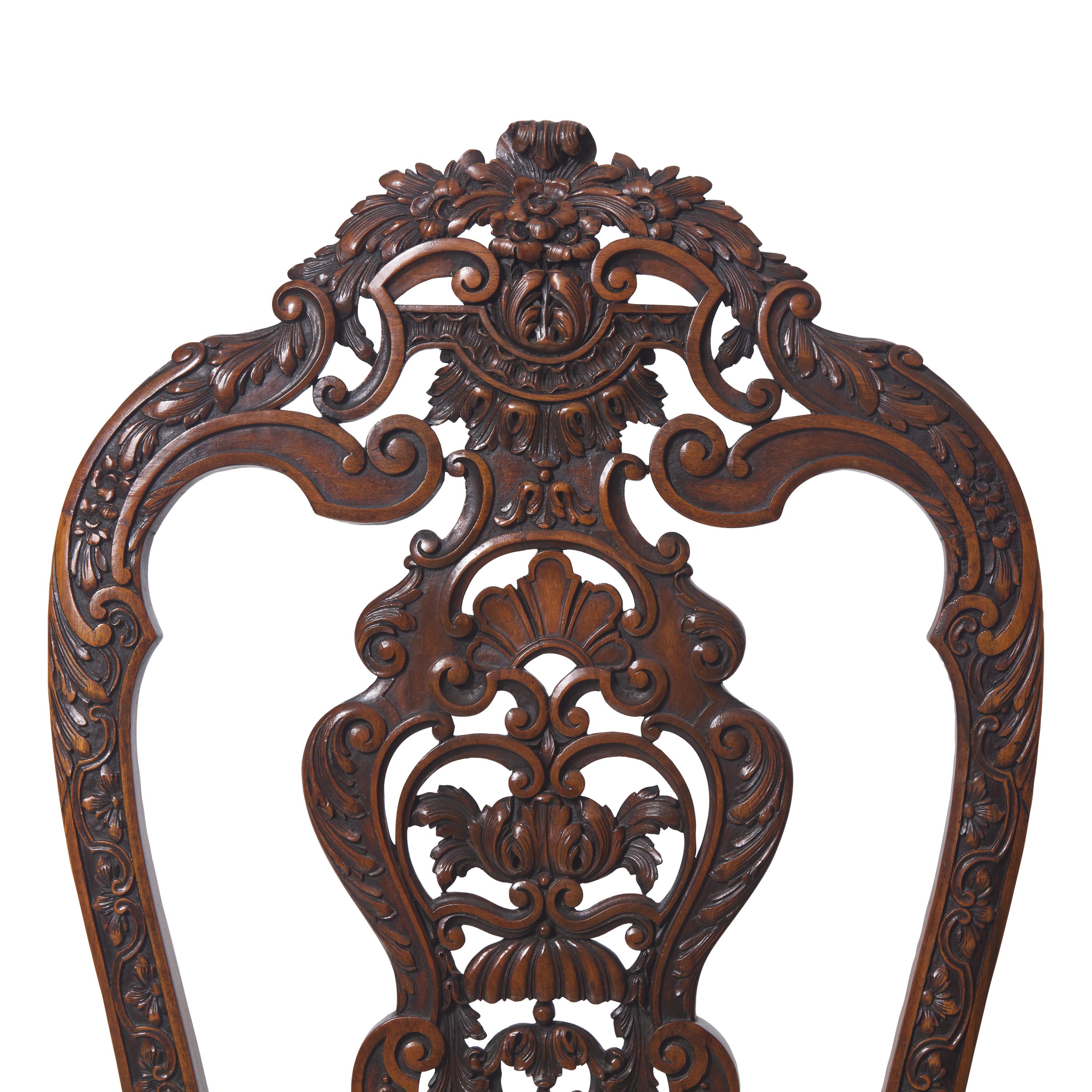 An Anglo-Dutch Carved Walnut Side Chair
