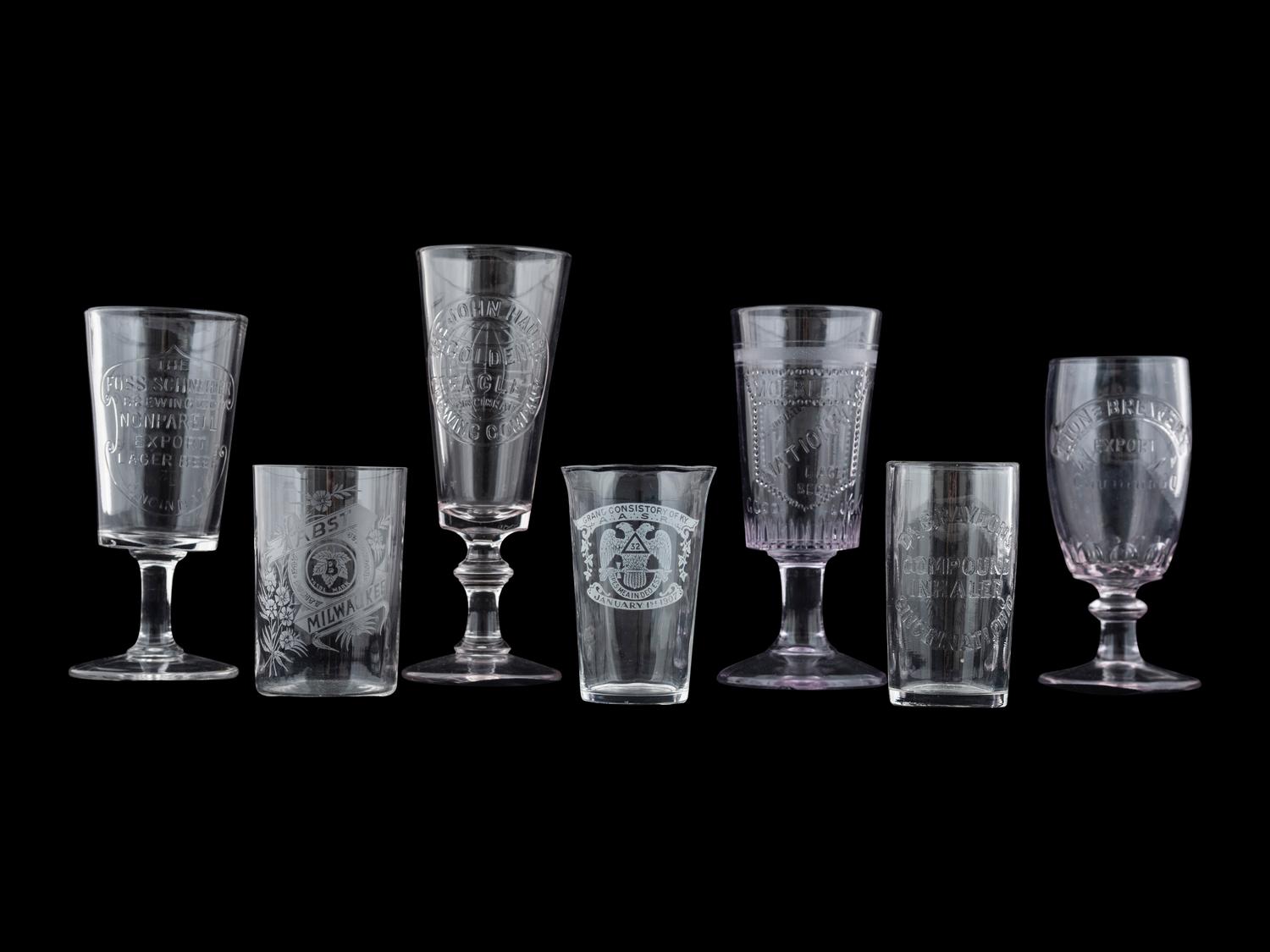 Seven Brewery Advertising Glasses