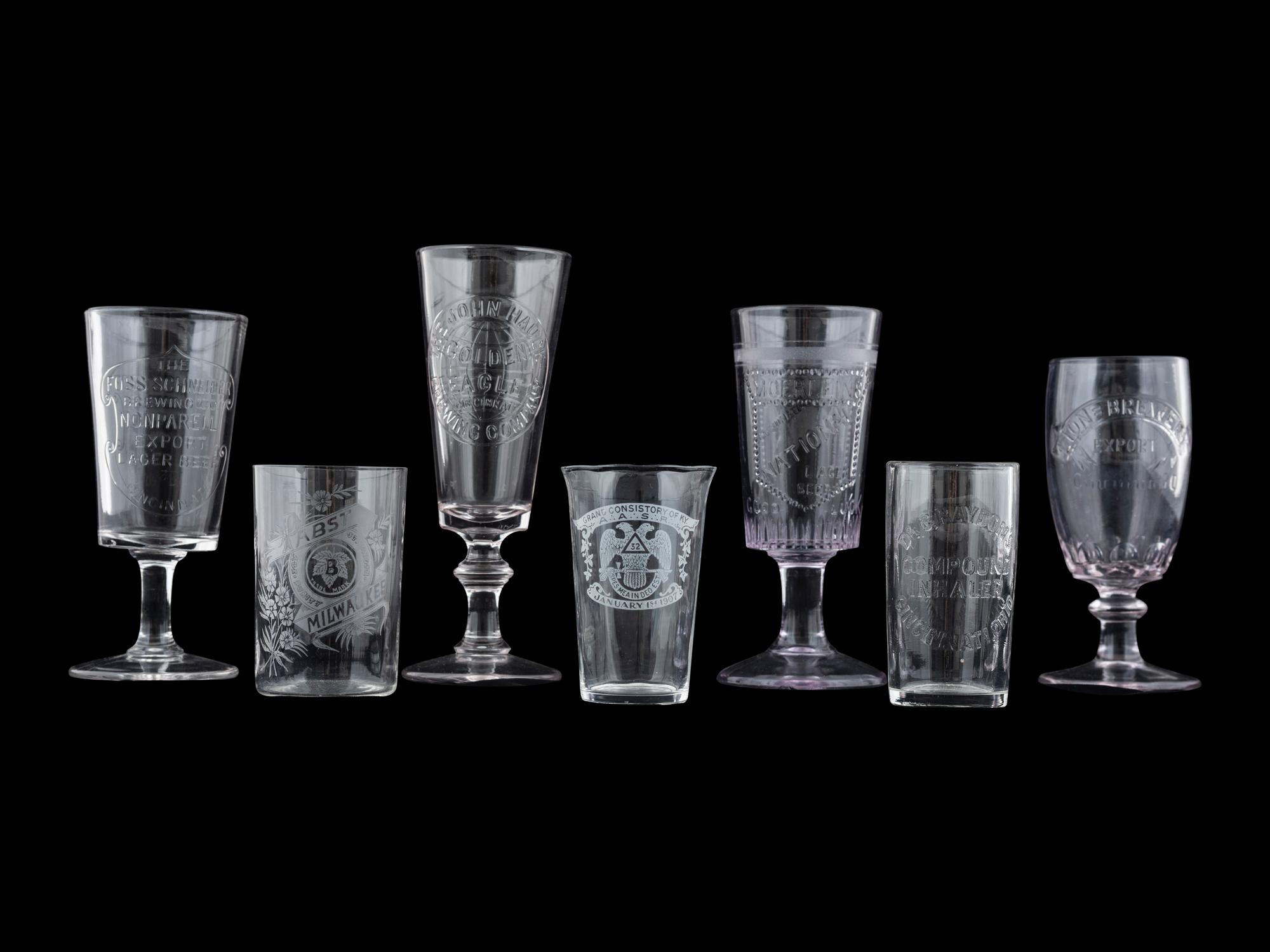 Seven Brewery Advertising Glasses