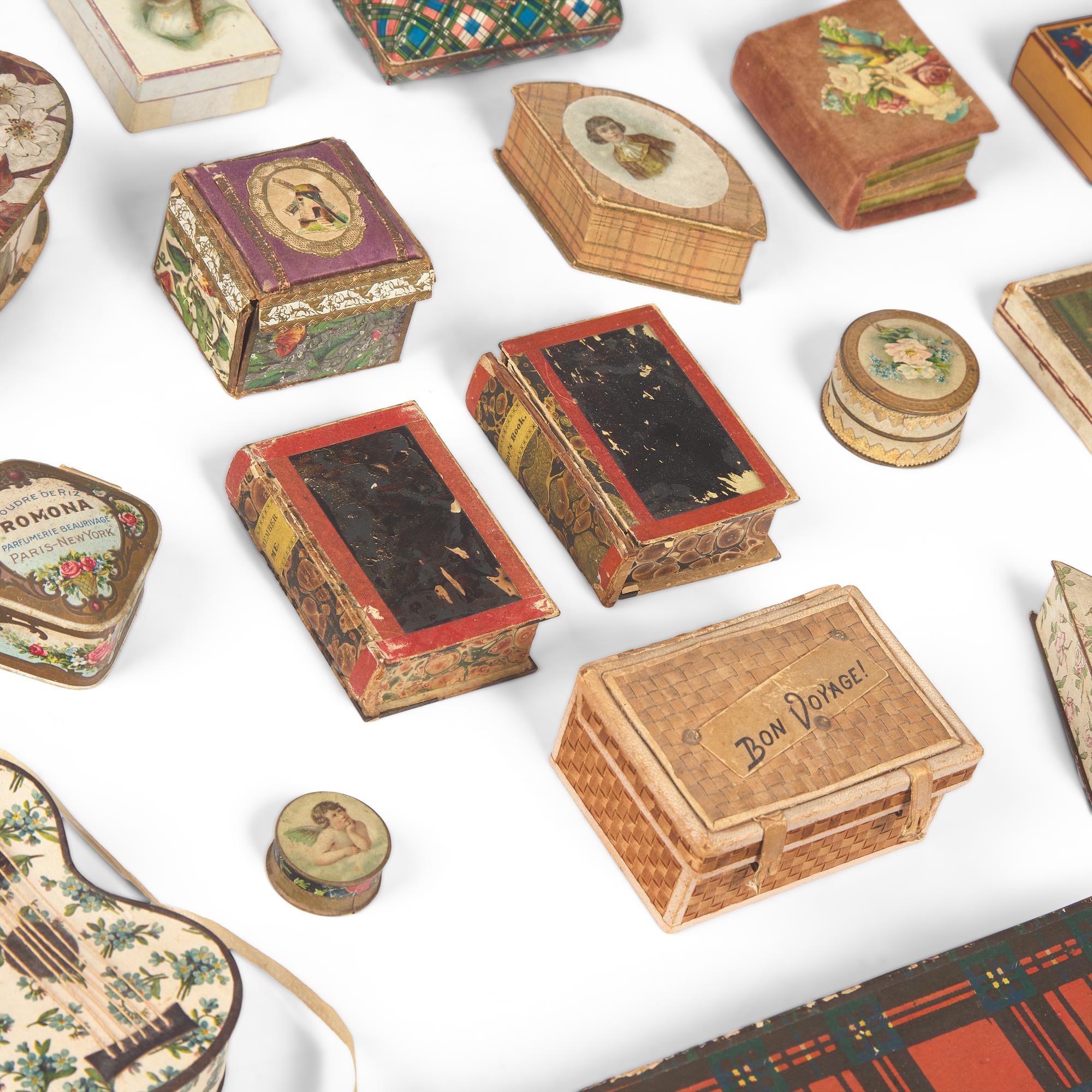 An Assorted Collection of Victorian Decorated Paper and Cardboard Boxes