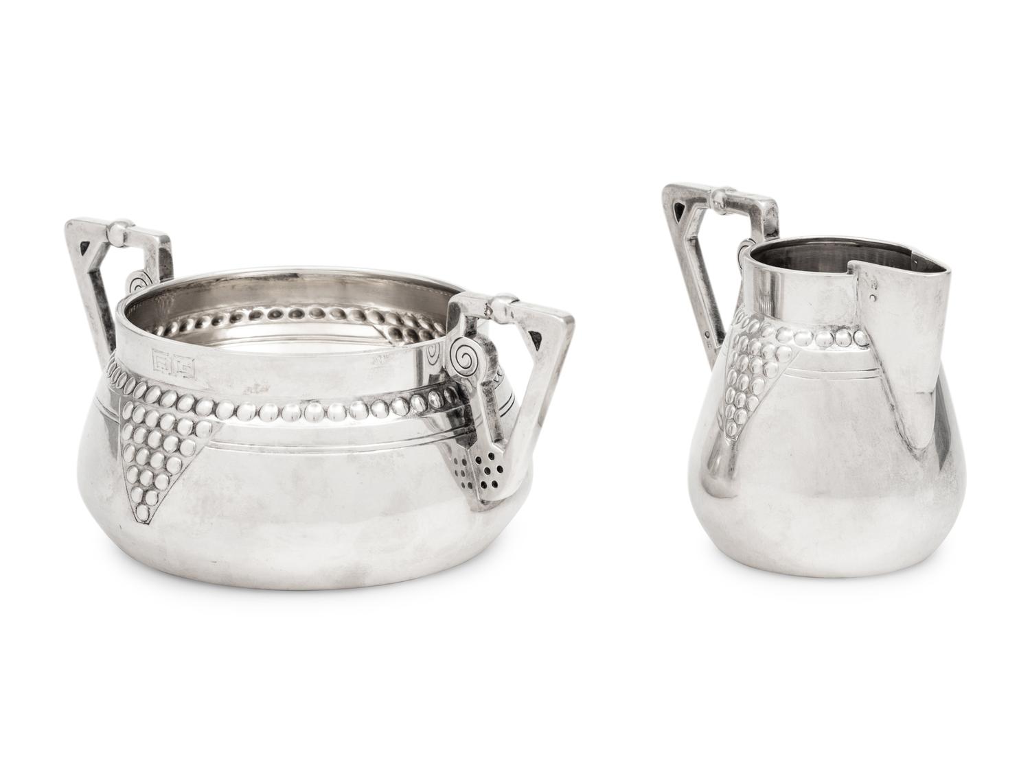 A Russian Silver Creamer and Sugar Bowl