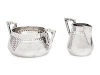A Russian Silver Creamer and Sugar Bowl