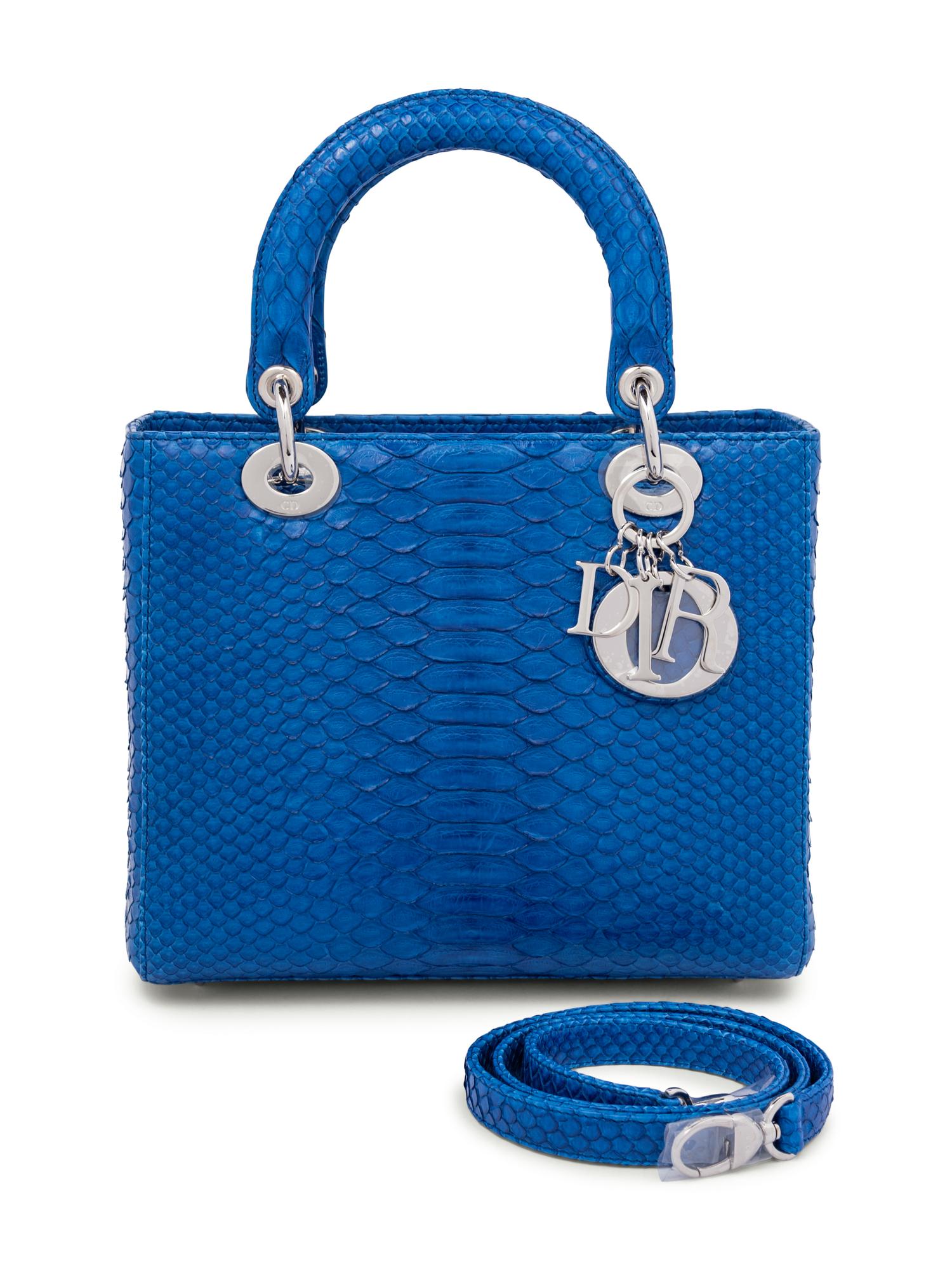 Christian Dior Blue Python Small Lady Dior Bag, 2012