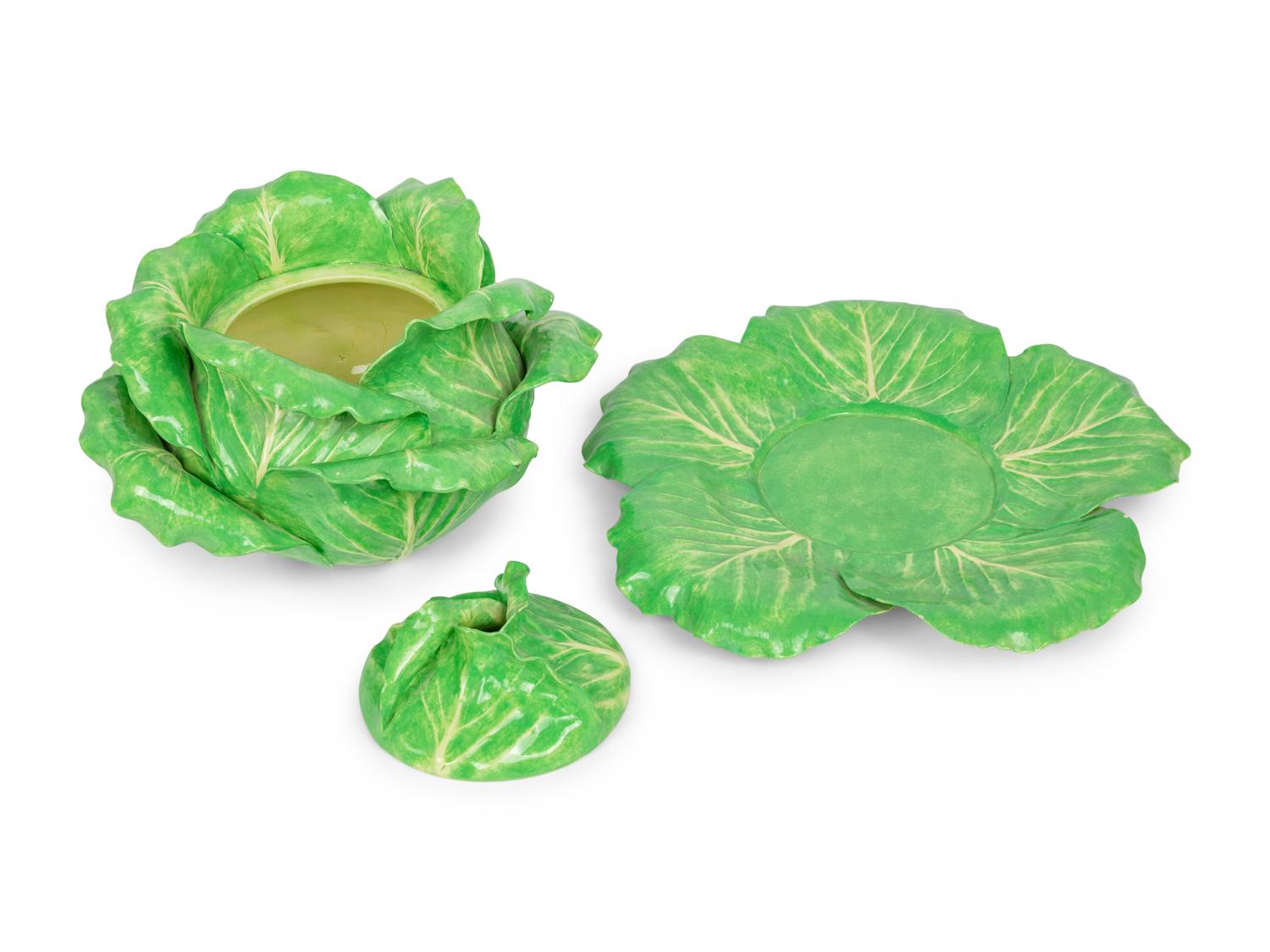 A Dodie Thayer Lettuce Ware Tureen and Underplate