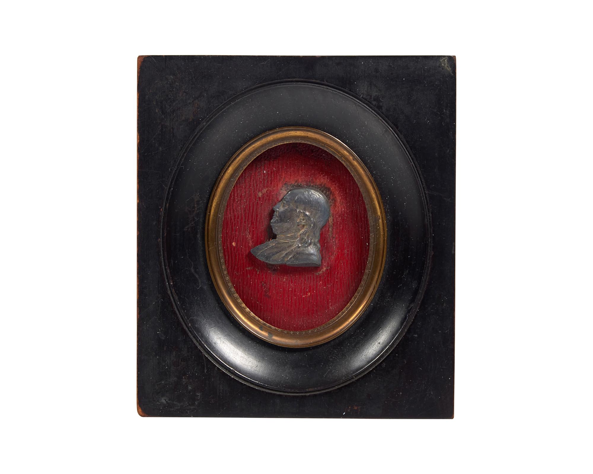 After Augustin Dupre (French, 1748-1833), A Cast-Silver Profile of Benjamin Franklin