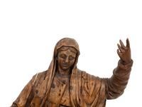 A Continental Carved Pine Figure of Female Saint