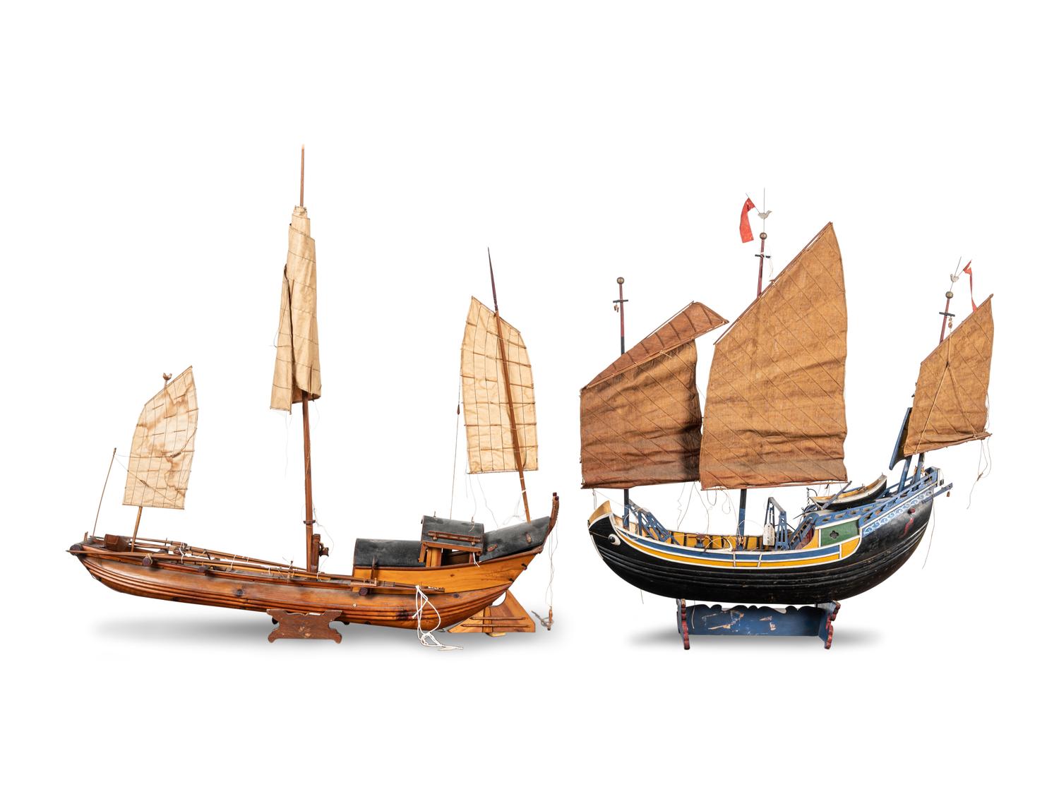 Two Chinese Models of Junk Sailboats