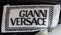 A Gianni Versace Black Leather Men's Pant, No size.