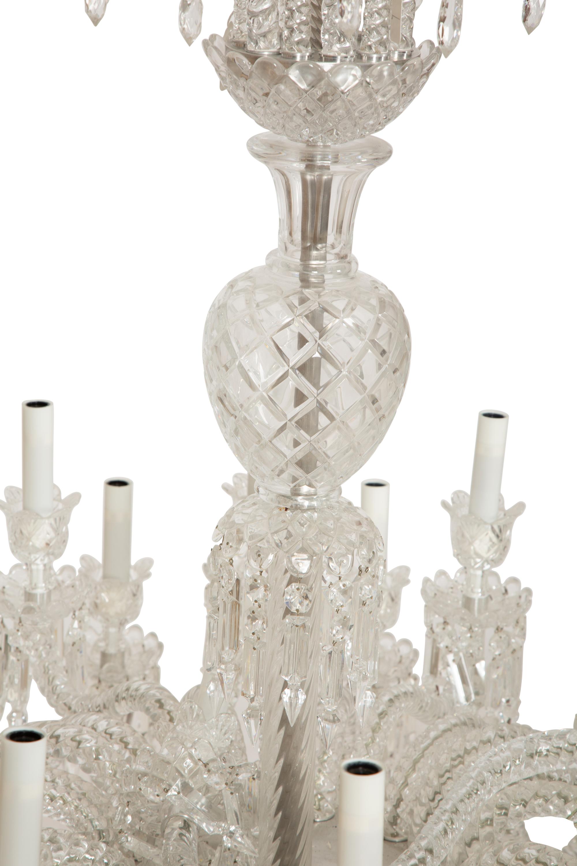 A French Molded and Cut Glass Twenty-Four-Light Chandelier — 20th Century