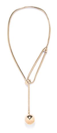 A 14 Karat Yellow Gold Lariat Necklace, 32.90 dwts.