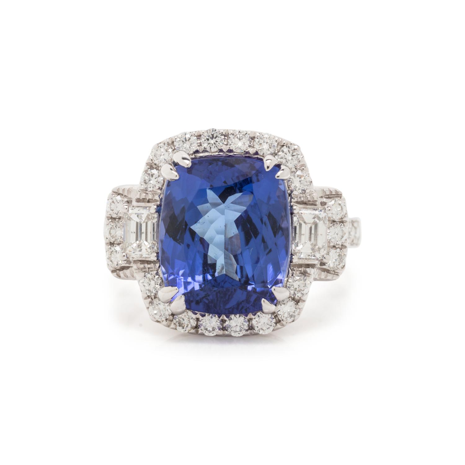 TANZANITE AND DIAMOND RING