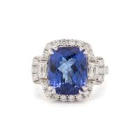 TANZANITE AND DIAMOND RING