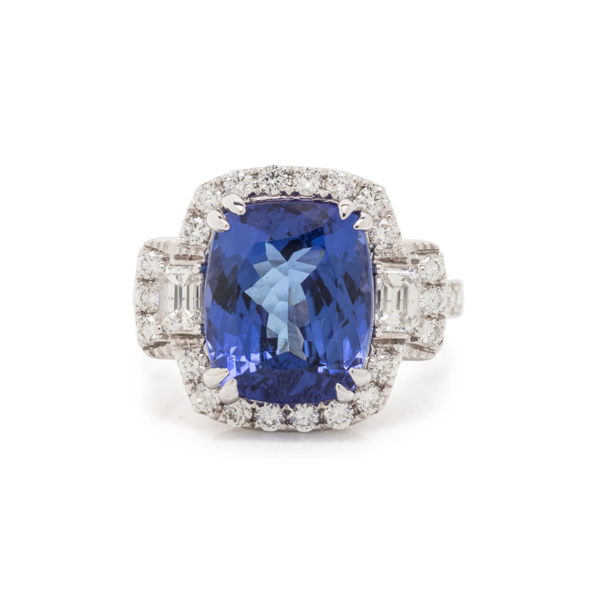 TANZANITE AND DIAMOND RING